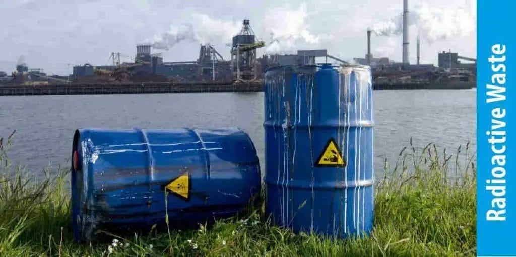 What are the causes of water pollution Radioactive waste