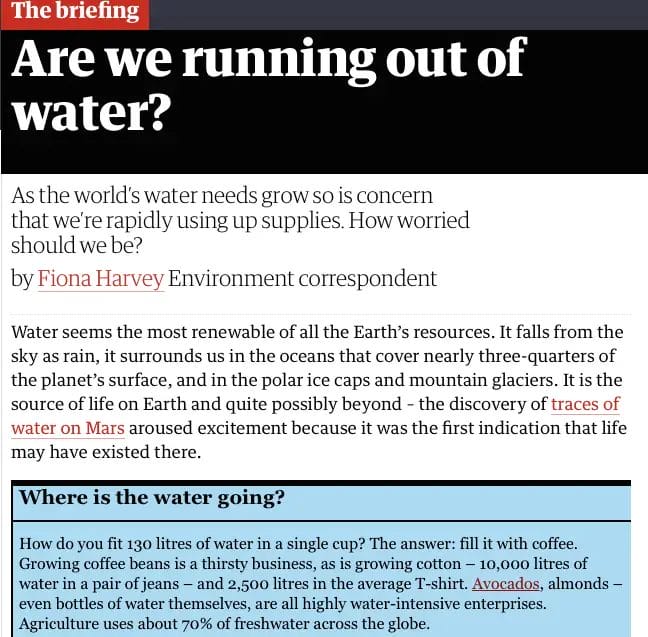 Are we running out of water Are we running out of water