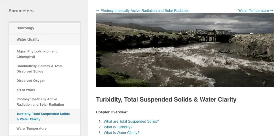 Turbidity, Total Suspended Solids and Water Clarity