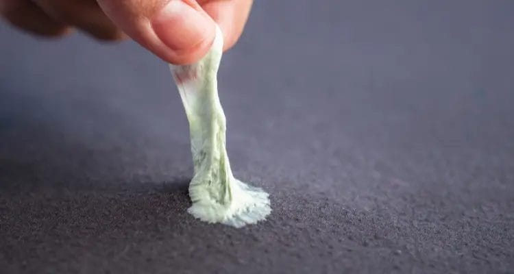 How to clean an area rug by removing gum