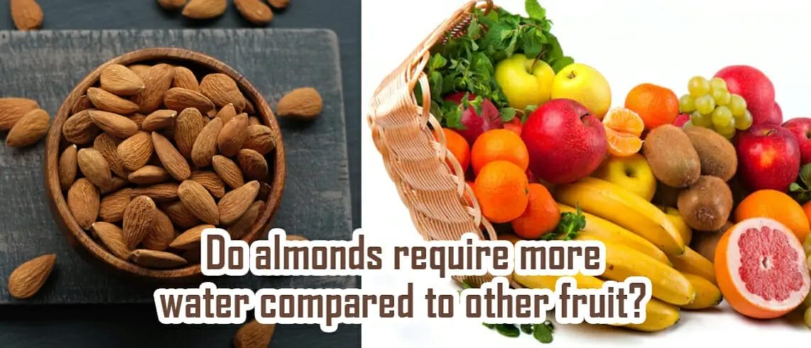 Do almonds require more water compared to other fruit